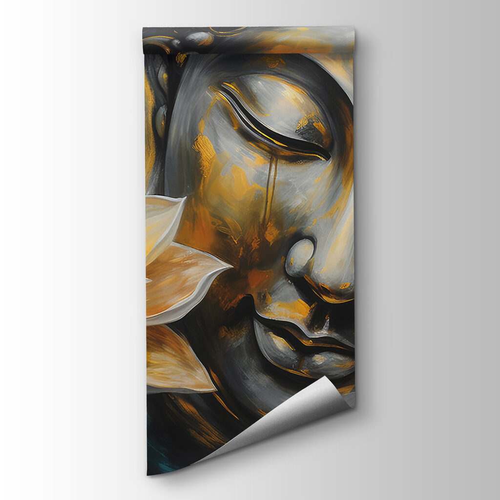 Buddha with gold lotus — product view