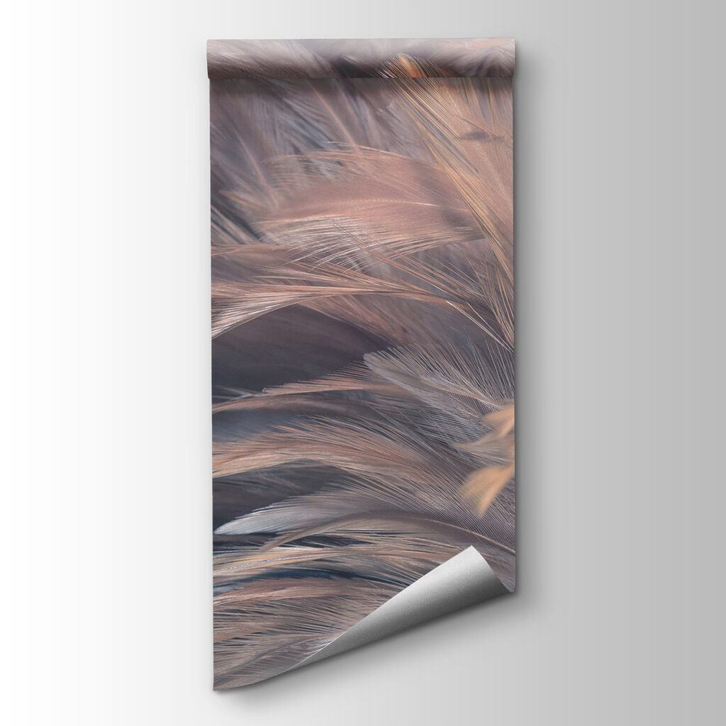 Grey feathers, pink sheen — product view
