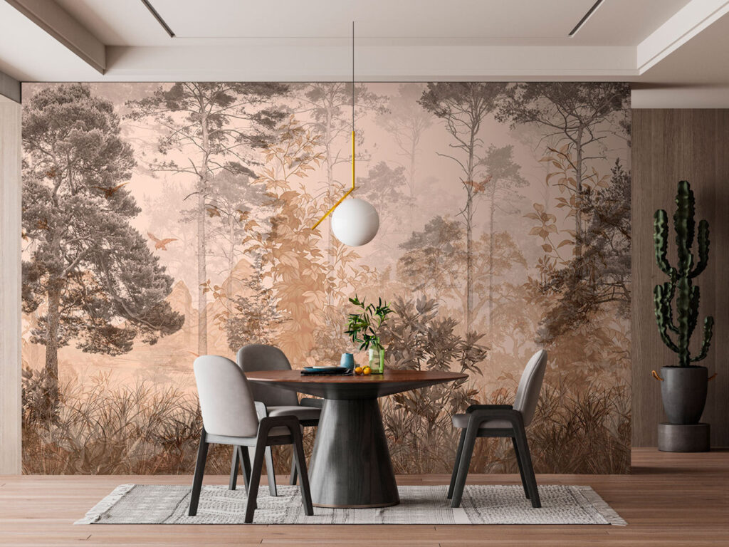 Woodland in Watercolour in an interior