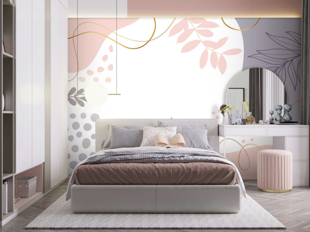 Pastel shapes, open space — interior 1