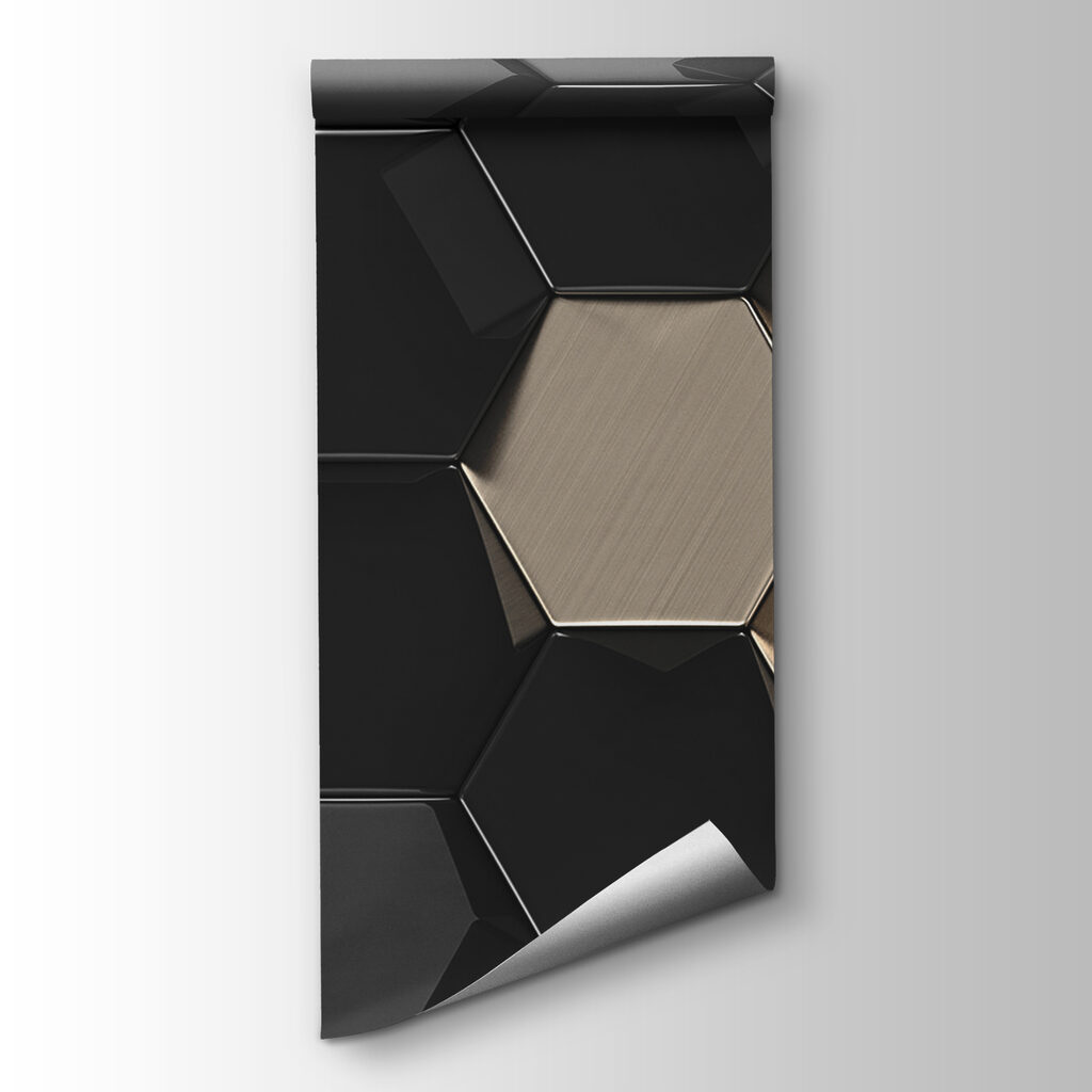 Black and beige hexagons — product view