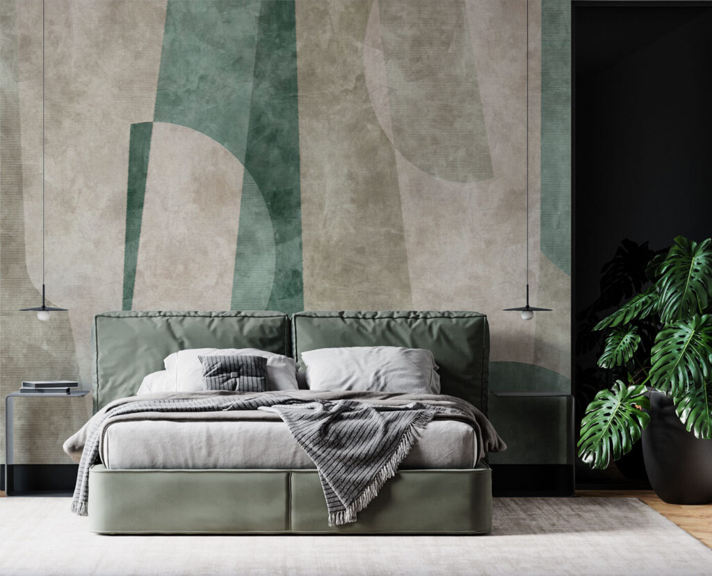 Curved shapes in green — interior 1