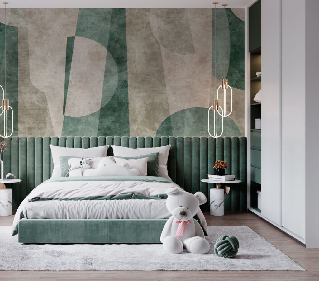 Curved shapes in green — interior 2