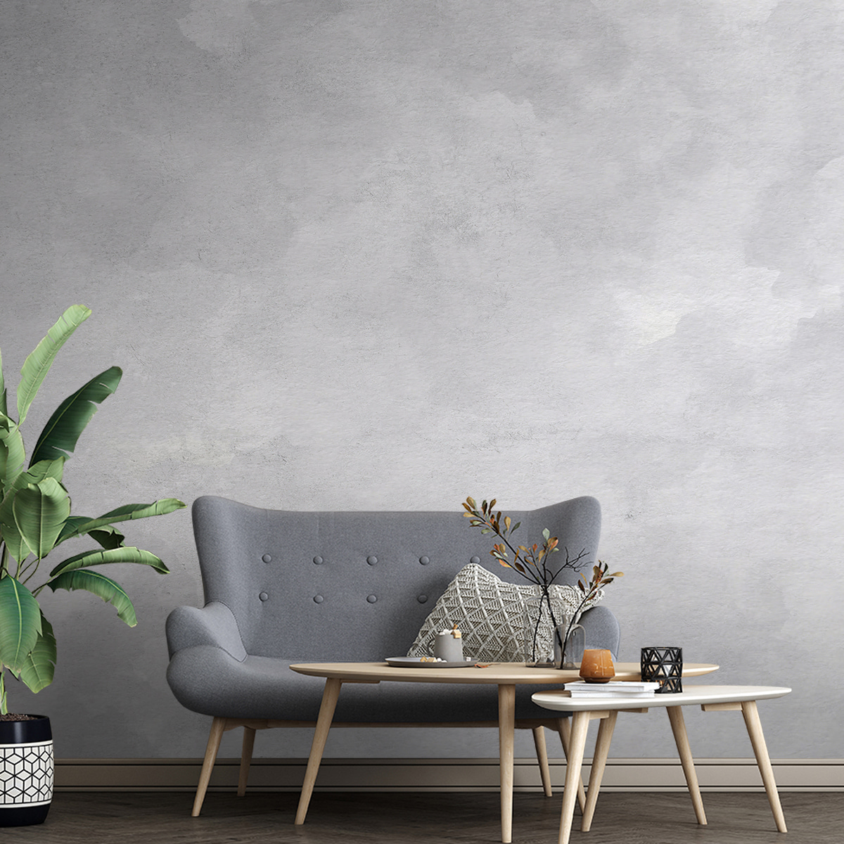 Clouds in light greys — interior 1