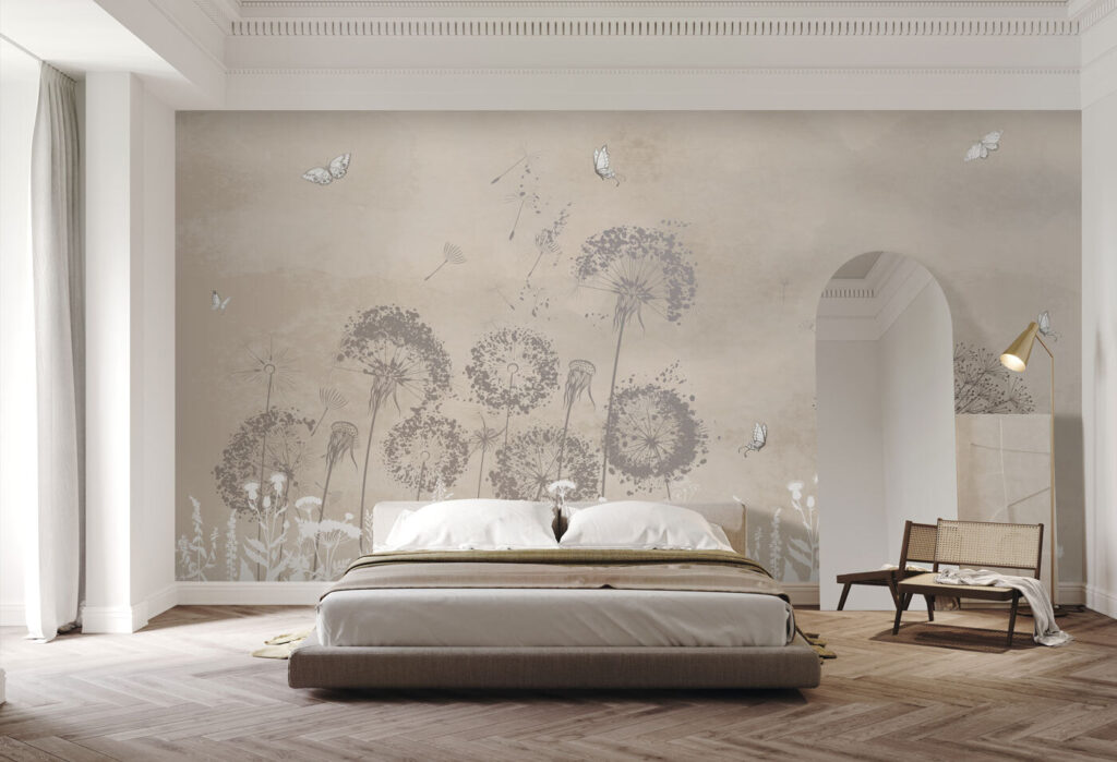 White flowers and butterflies — interior 1