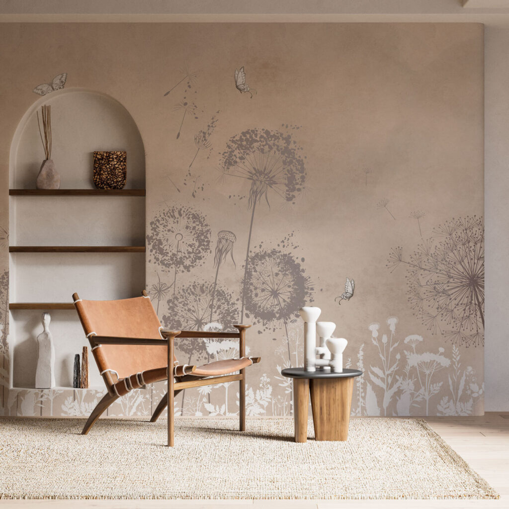 White flowers and butterflies — interior 2