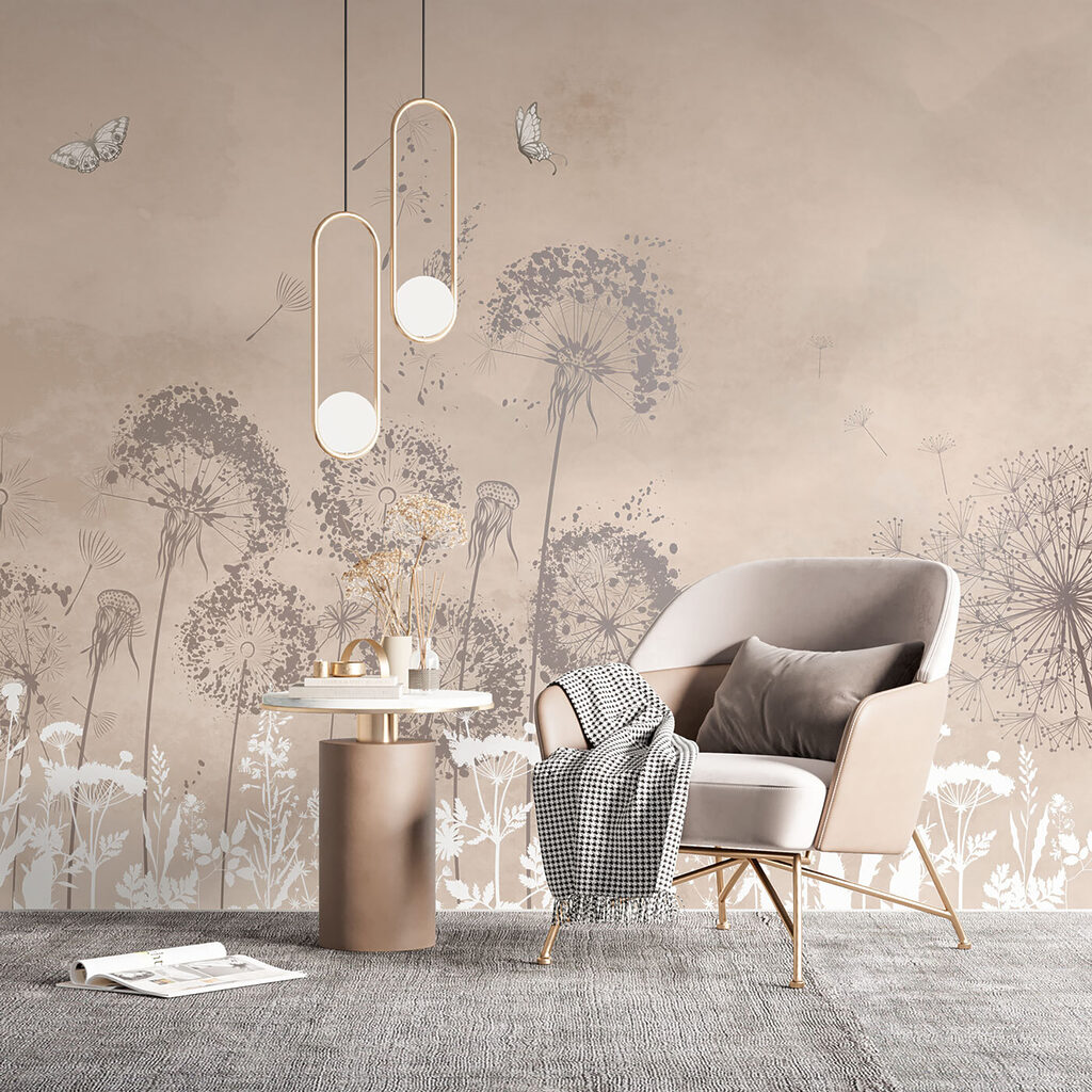 White flowers and butterflies — interior 5