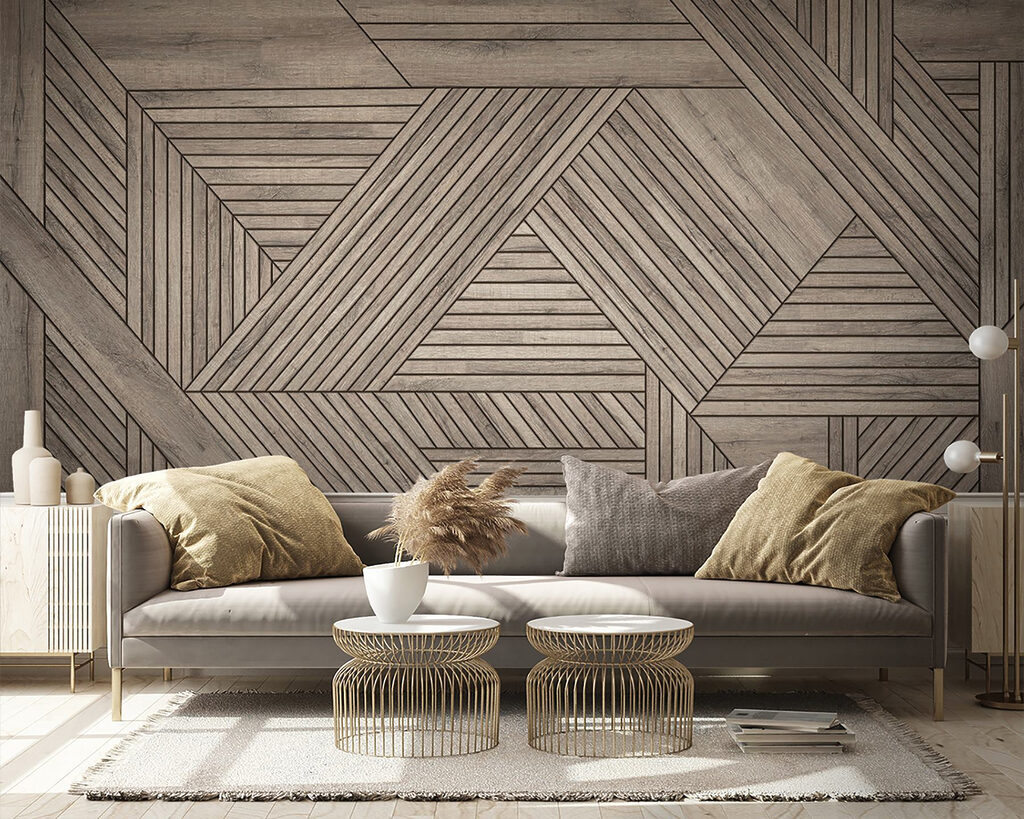 Geometric wooden slats — interior 2