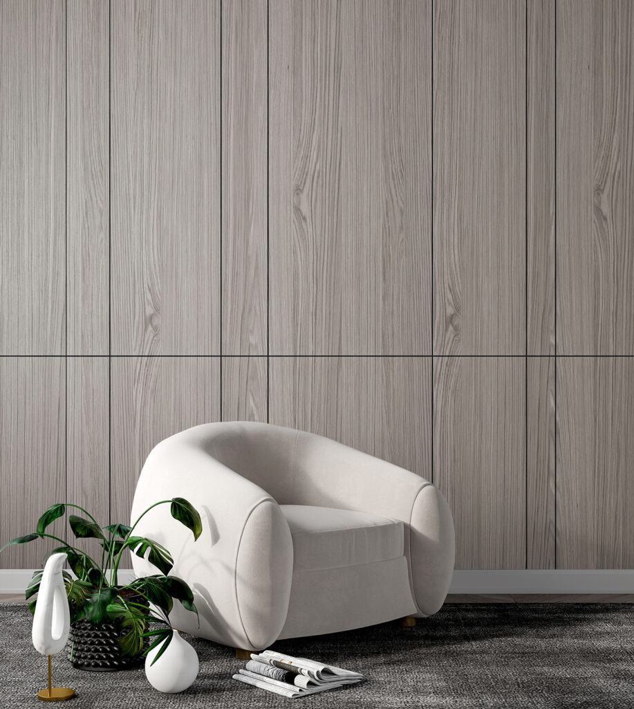 Vertical grey wood panels — interior 1