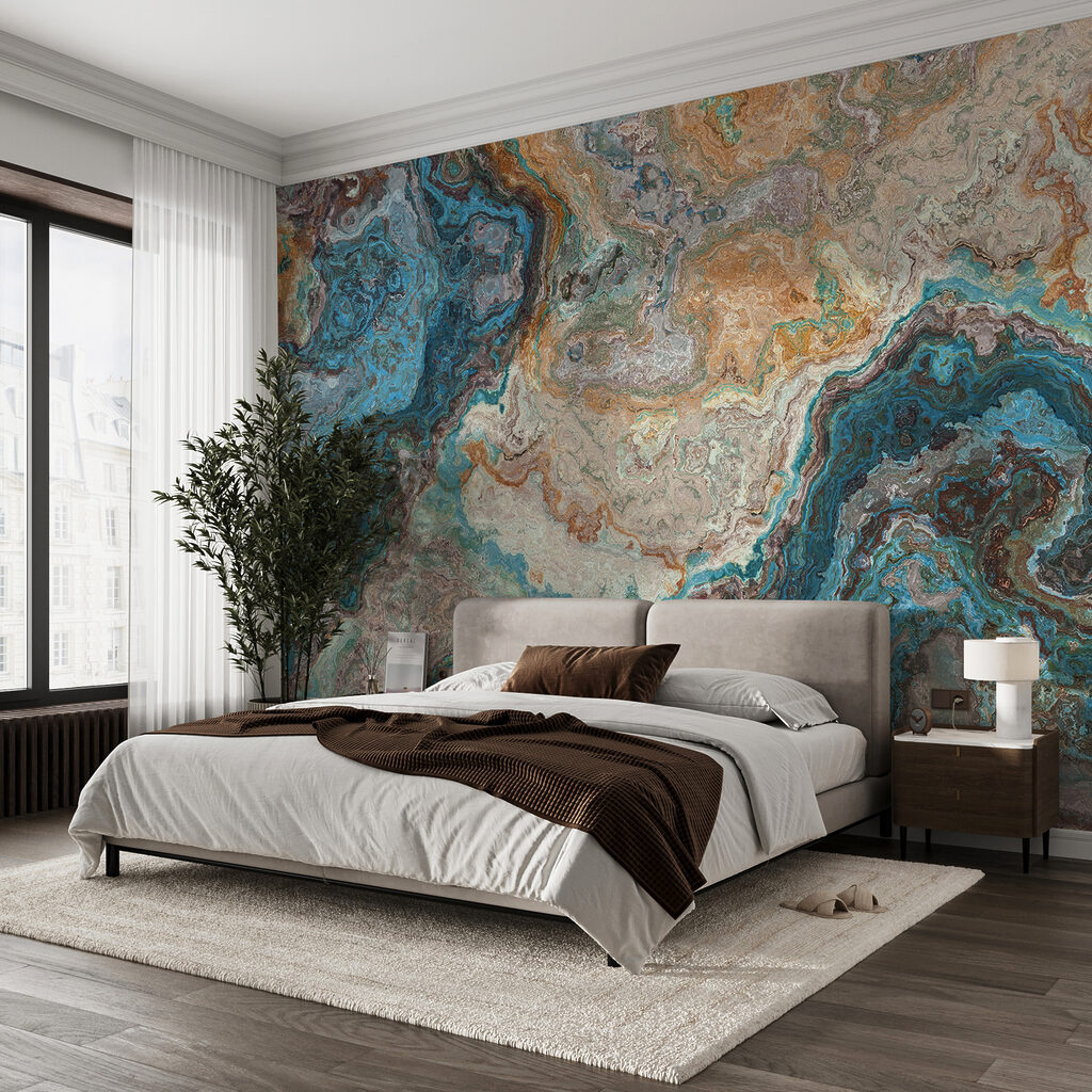 Turquoise layers with ochre — interior 3