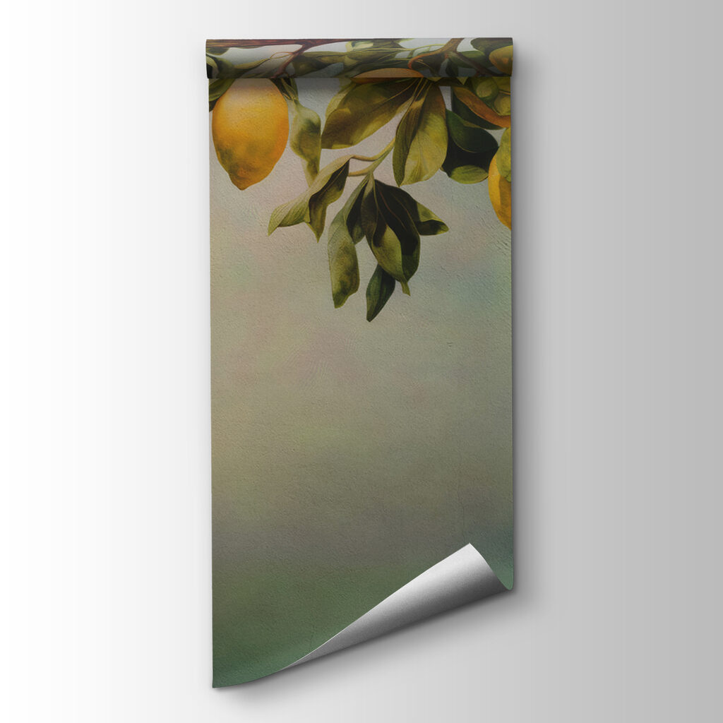 Lemons above paint mist — product view