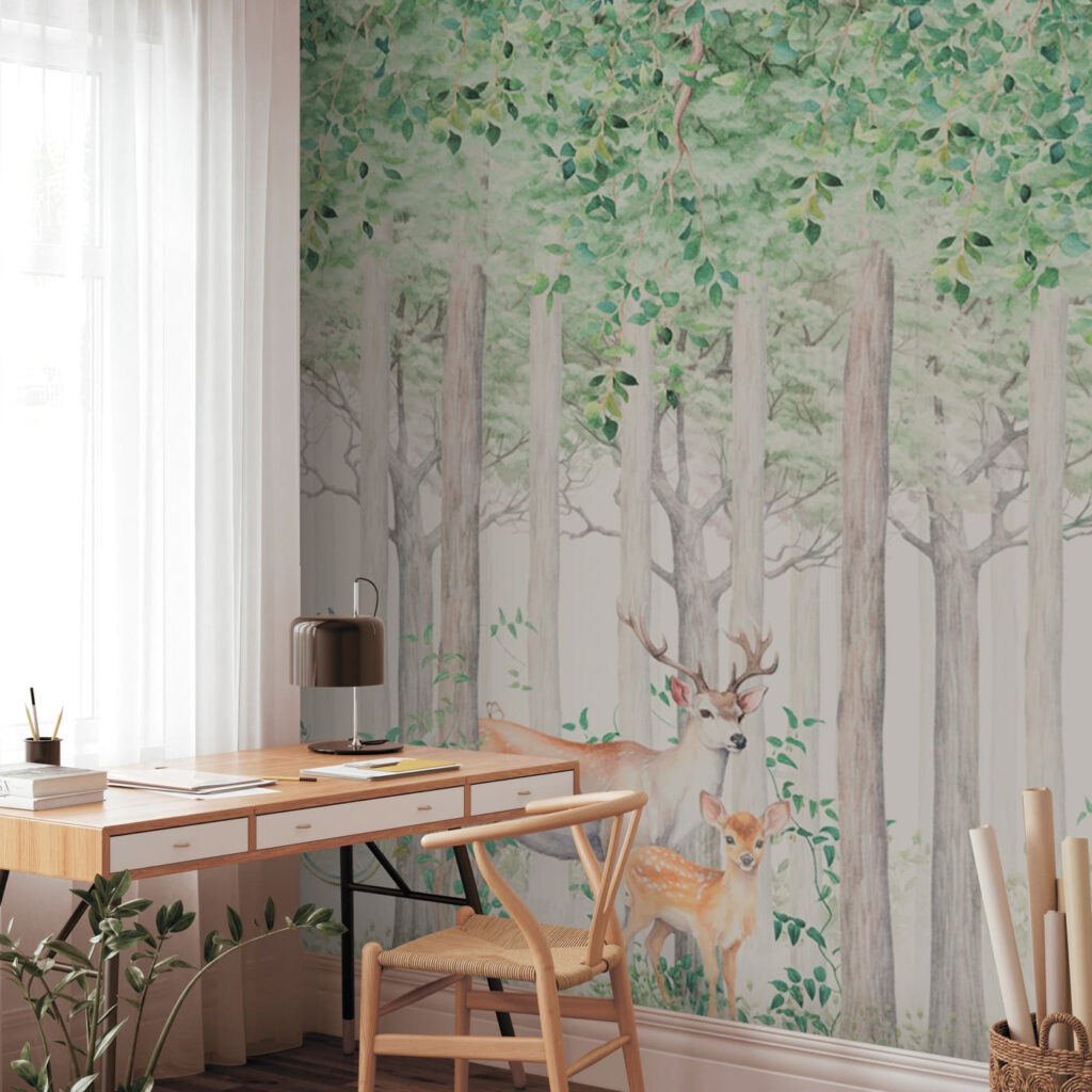 Deer Among Tall Pines — interior 1