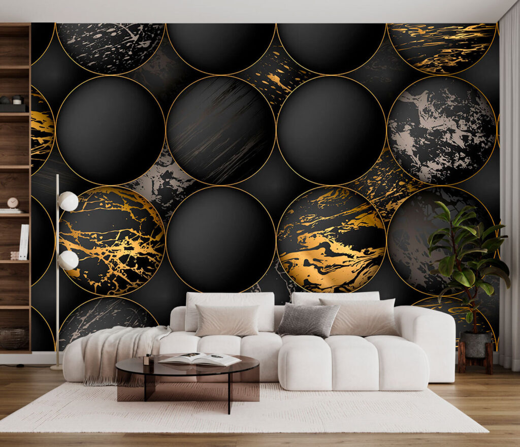 Dark circles, gold veins — interior 4