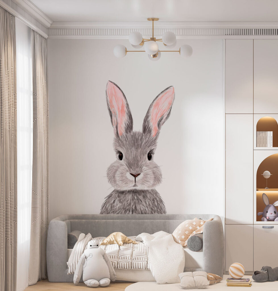 Bunny with pink ears — interior 1