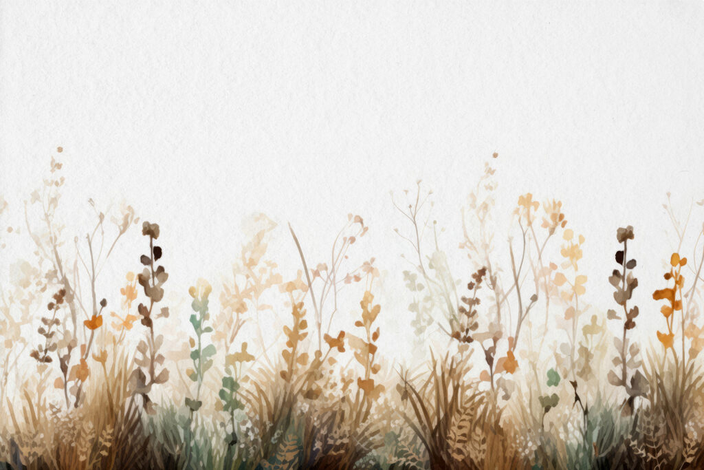 Wildflowers along the bottom — full design
