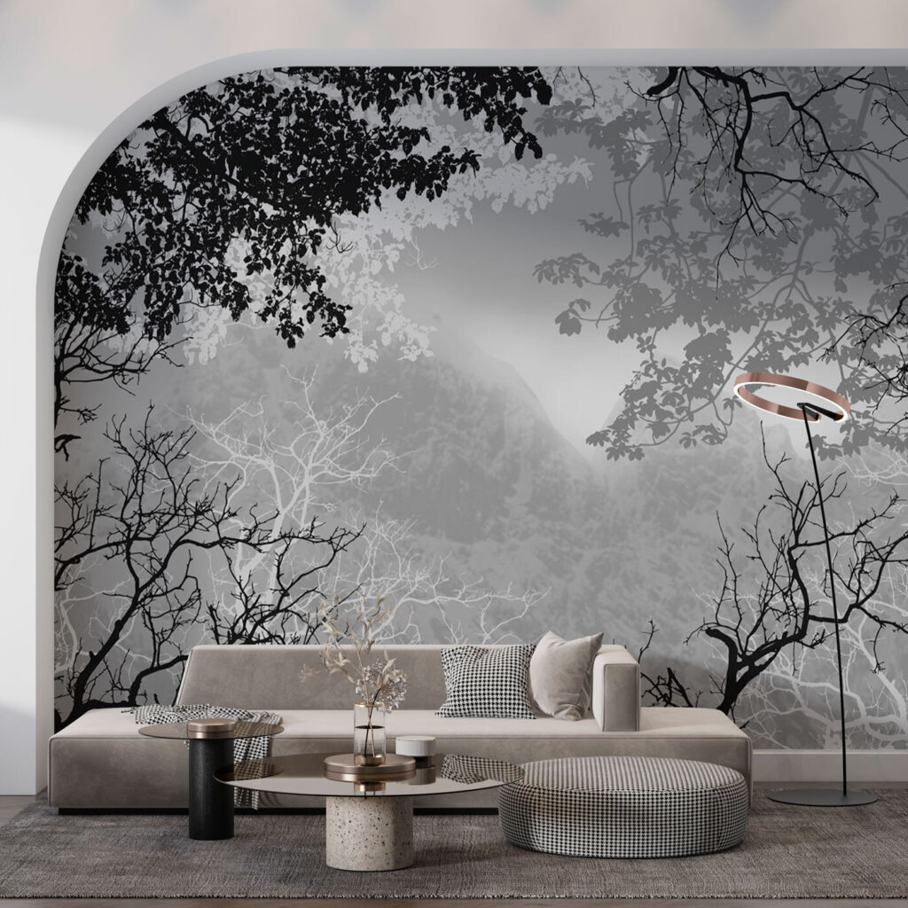 Branches frame grey mist — interior 1