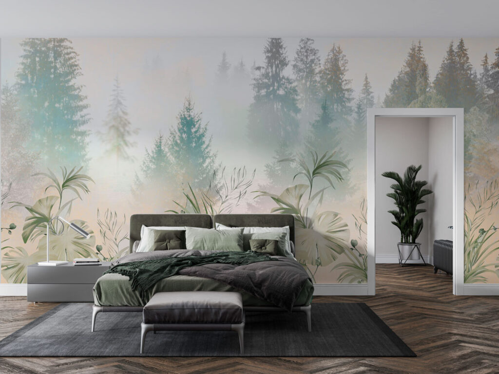 Pines behind soft grasses — interior 1
