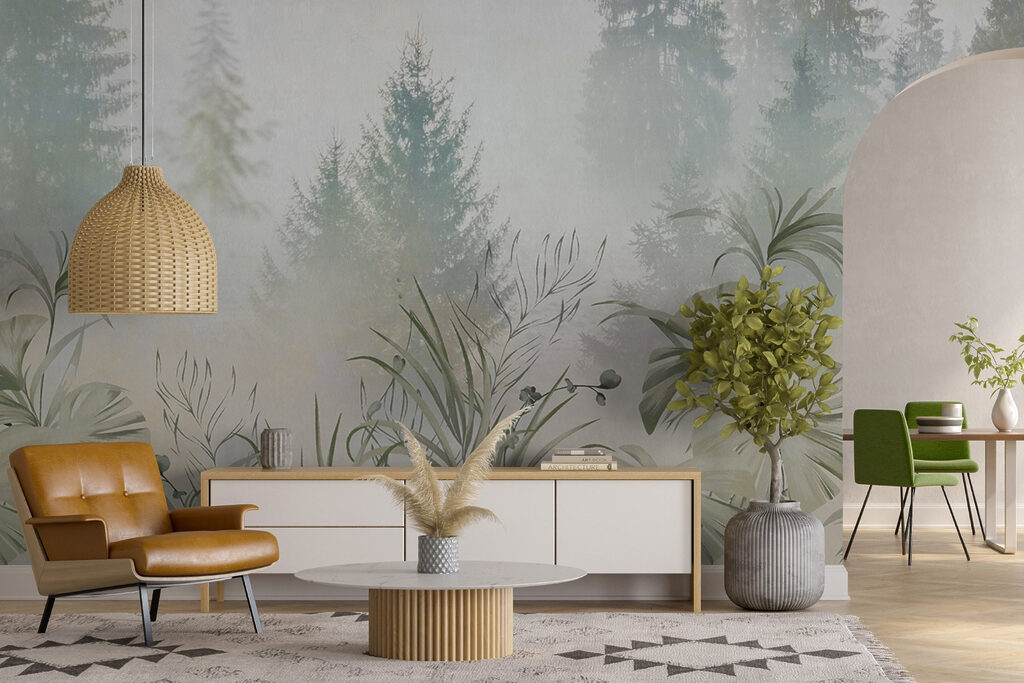 Pines behind soft grasses — interior 4