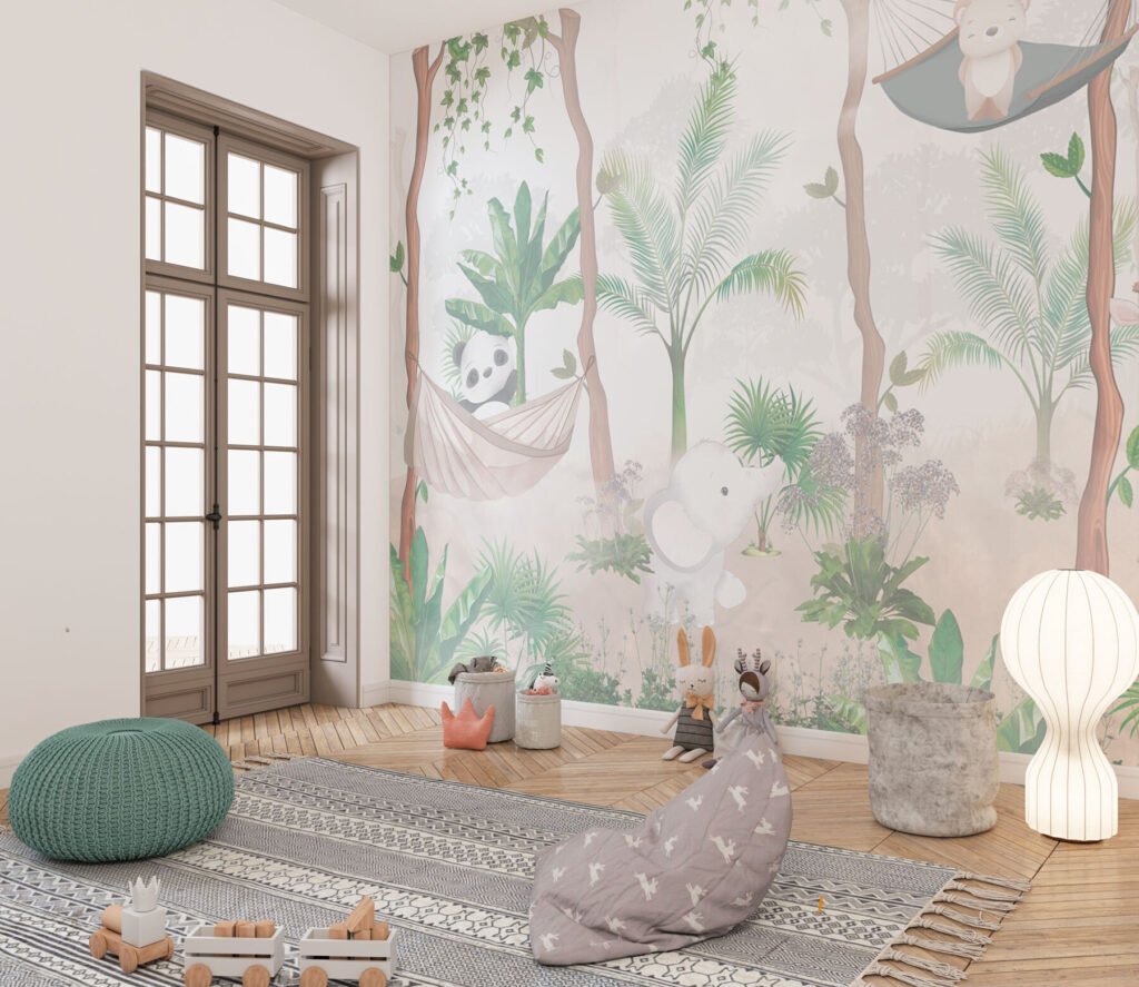 Animals resting in hammocks — interior 3