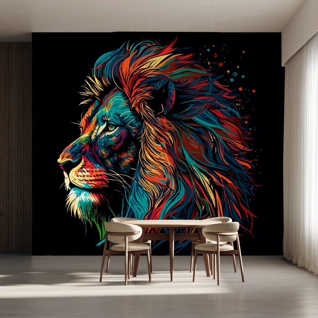 Lion in Colour in an interior