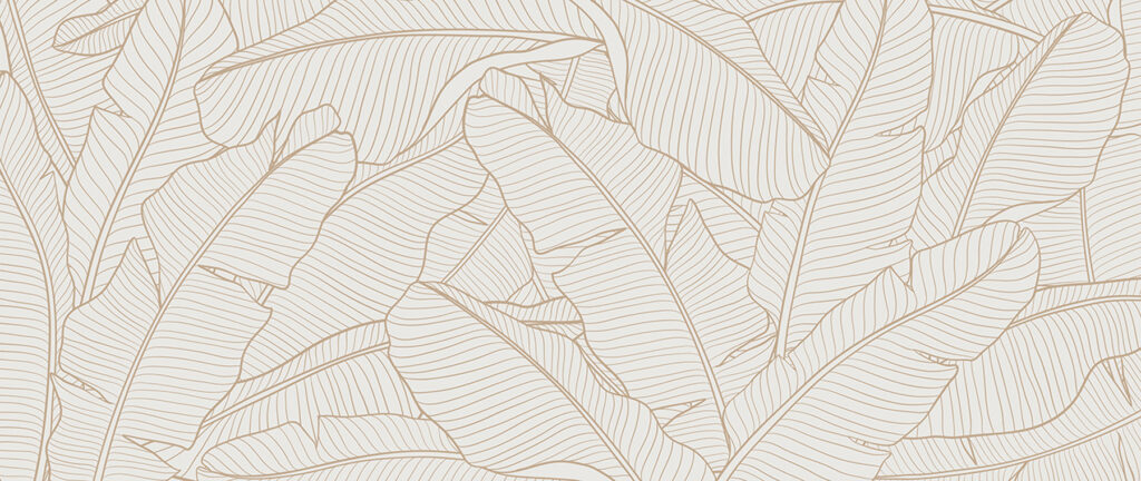 Sandy leaf line drawing — full design