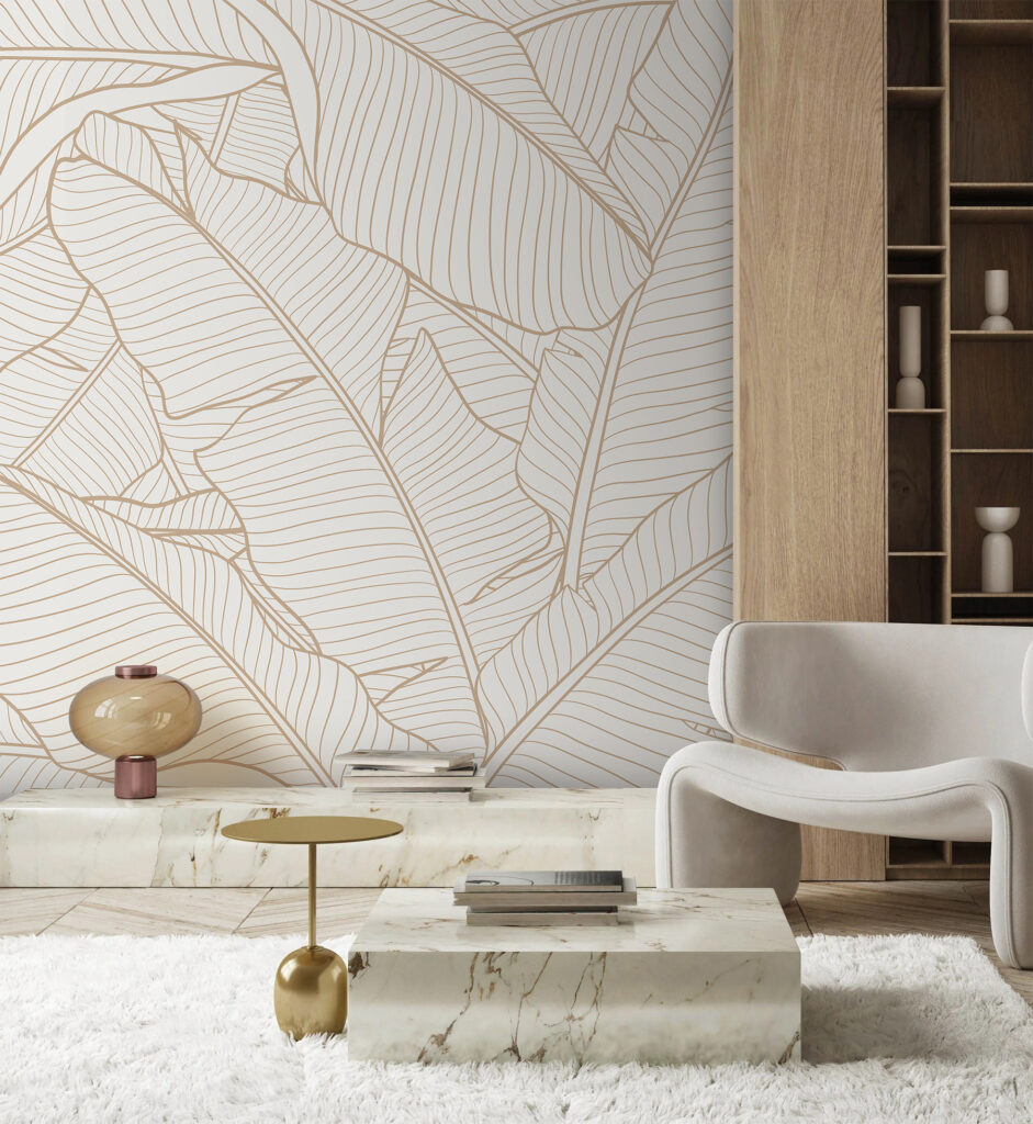 Sandy leaf line drawing — interior 2