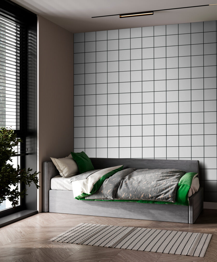 Fine grid on white — interior 1