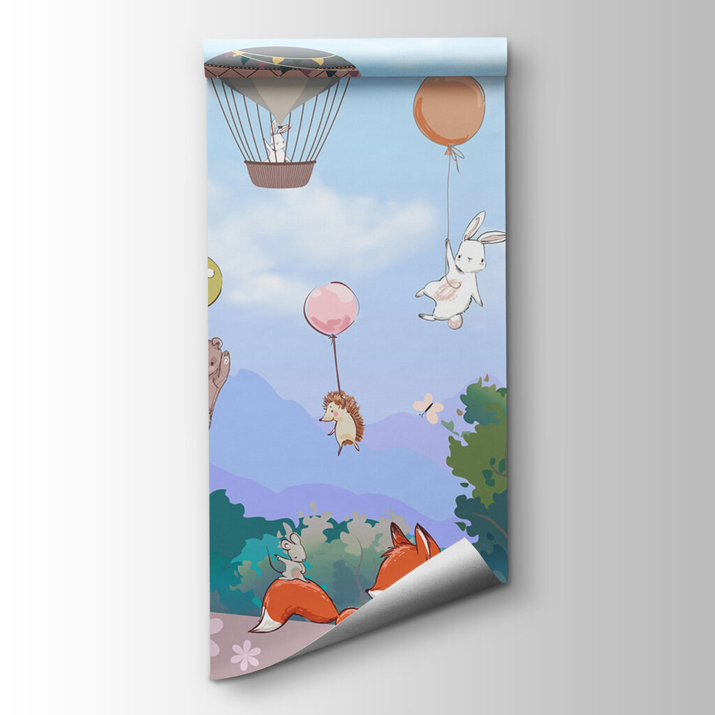 Animal balloons over flowers — product view