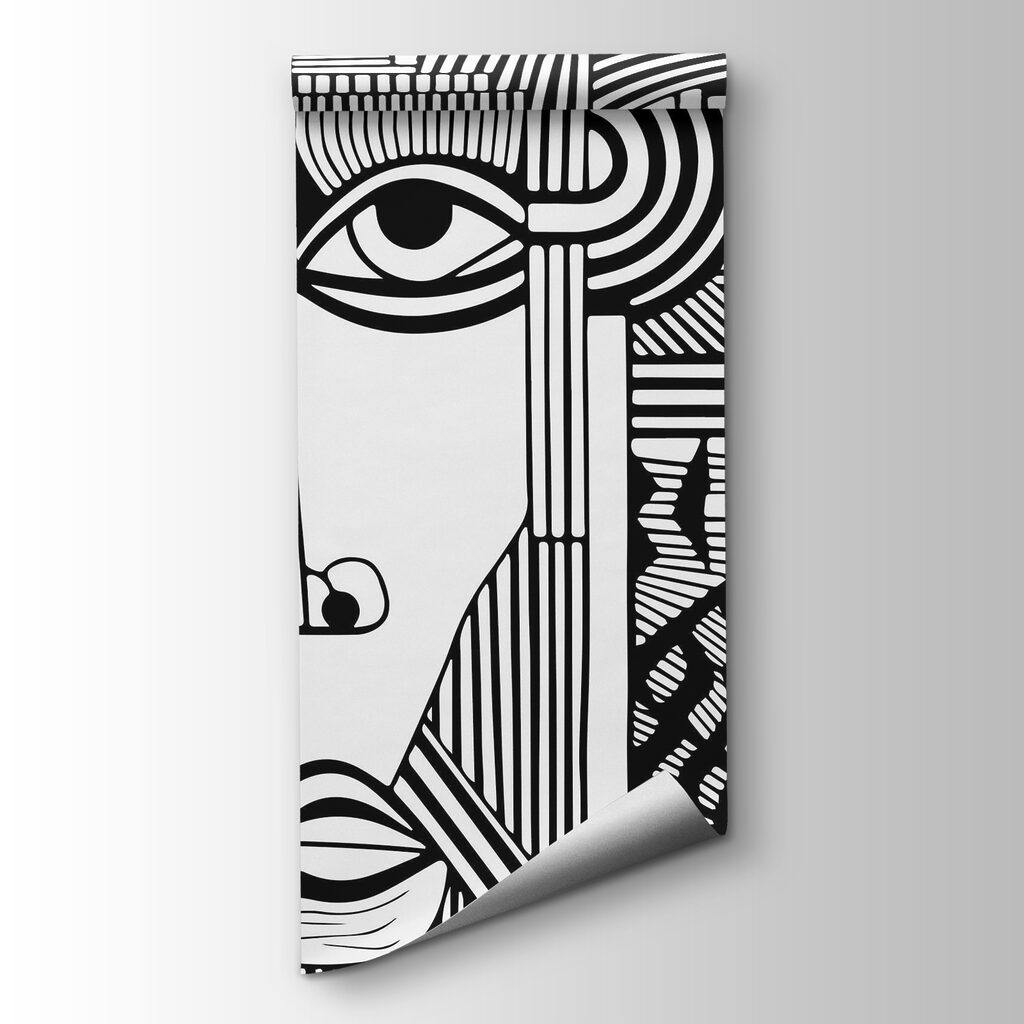 Stylised face in lines — product view