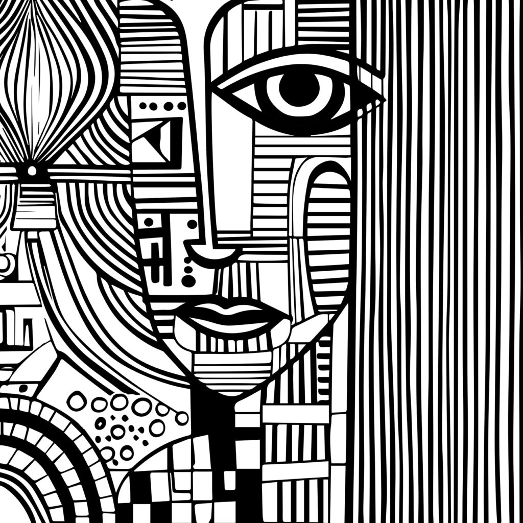 Face in Lines — full design