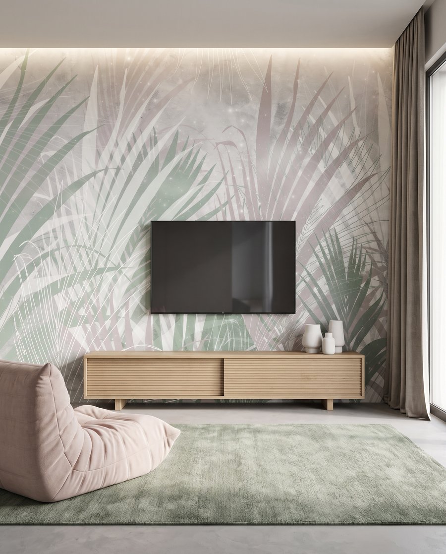 Palm Frond Layers in an interior