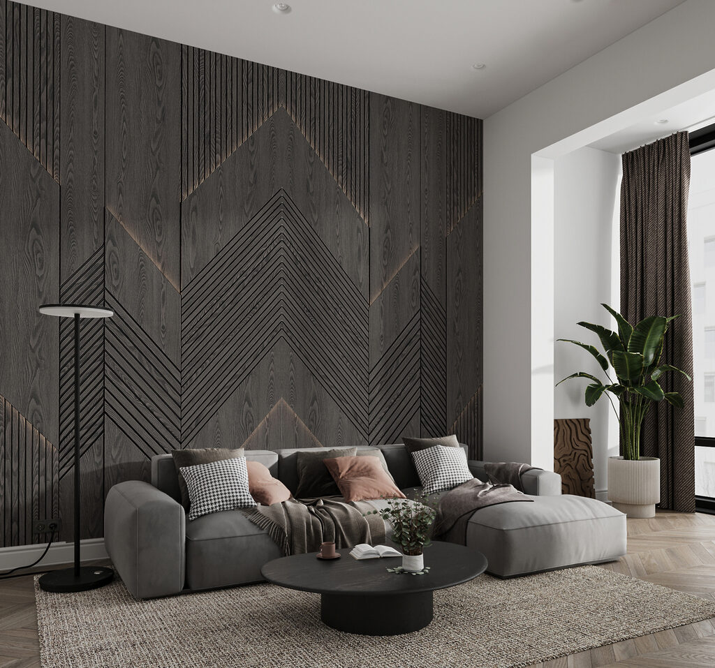 Dark chevron pattern — interior 2