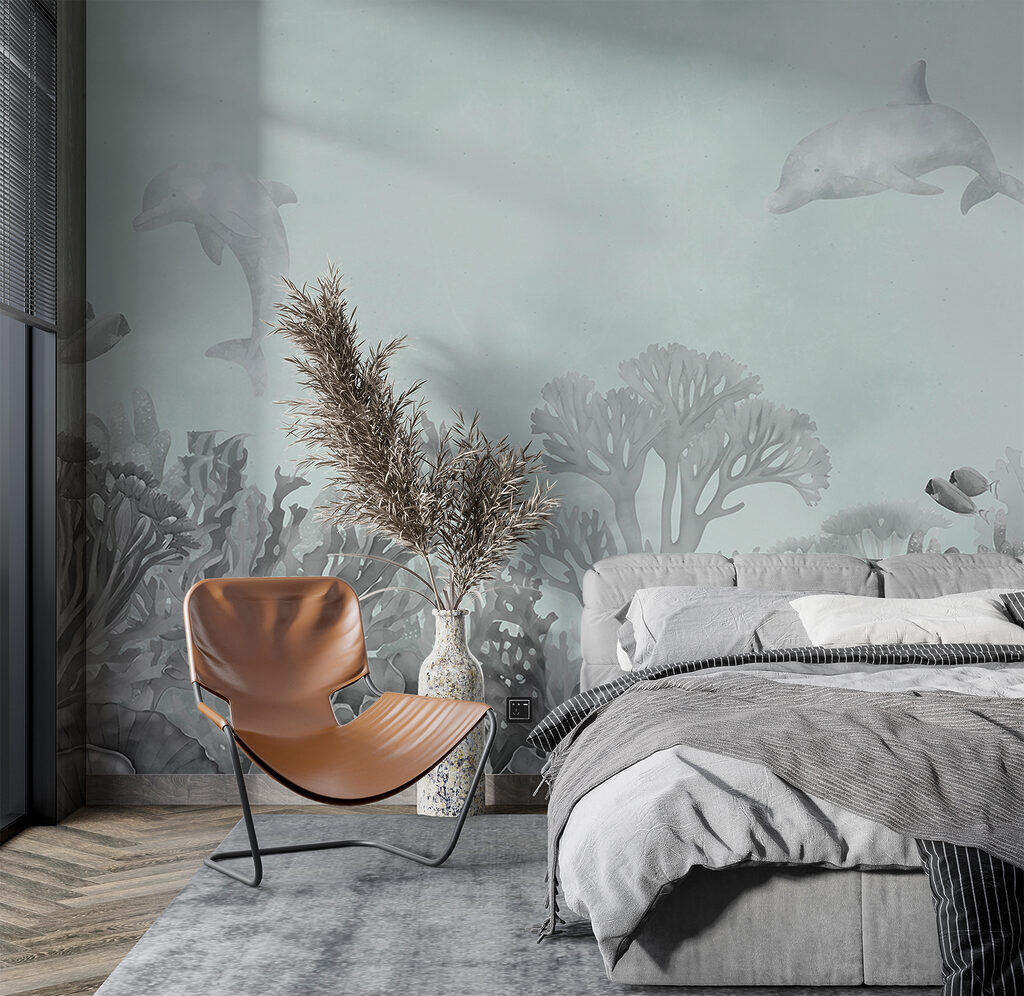 Dolphins above corals — interior 2