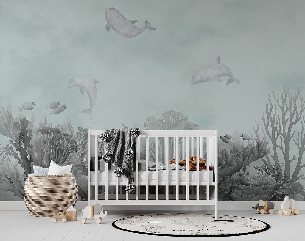 Dolphins above corals — interior 1
