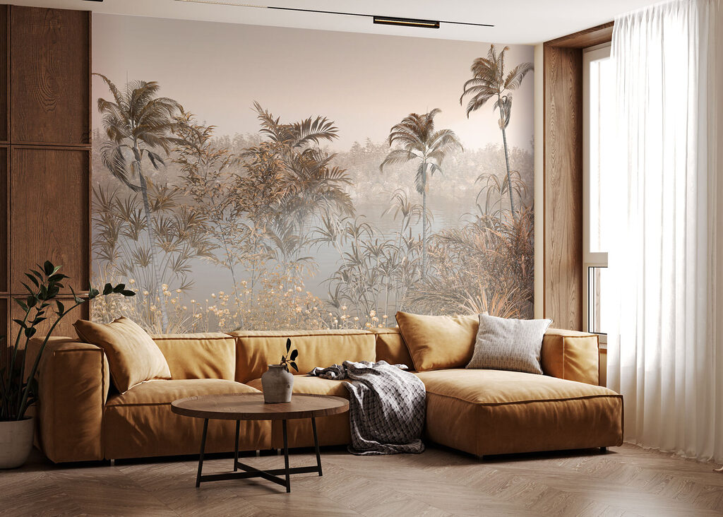 Palms in warm haze — interior 2