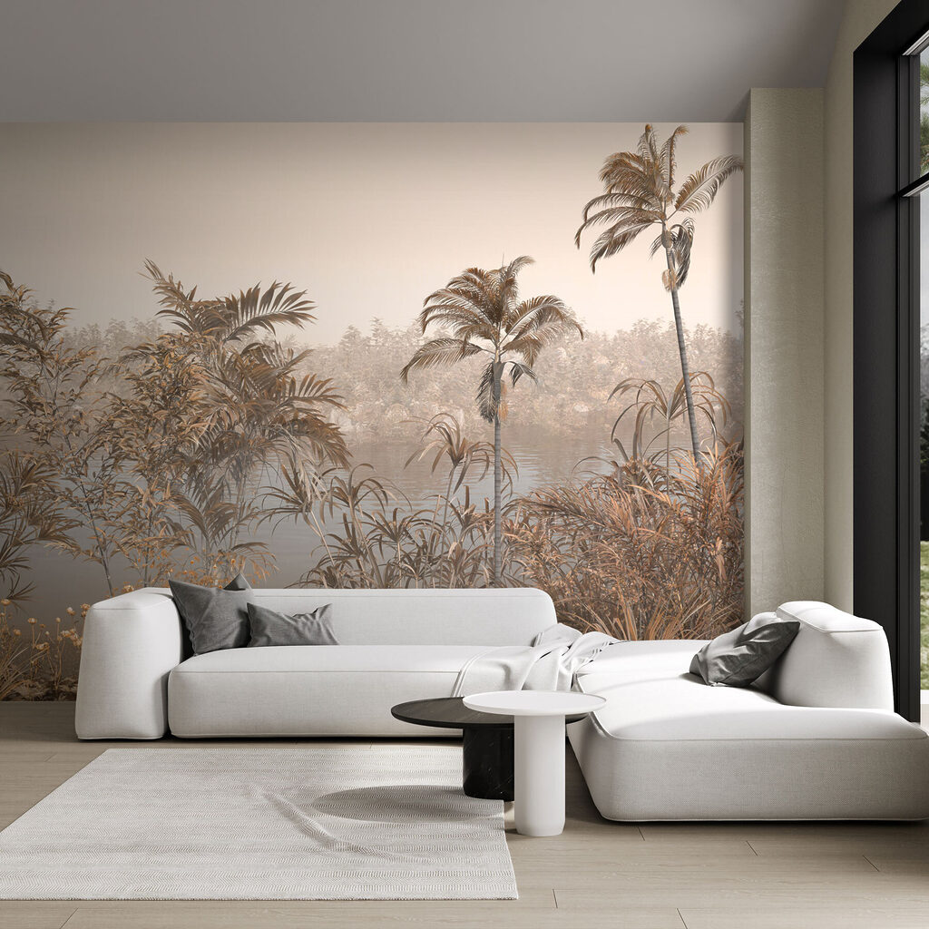 Palms in warm haze — interior 1