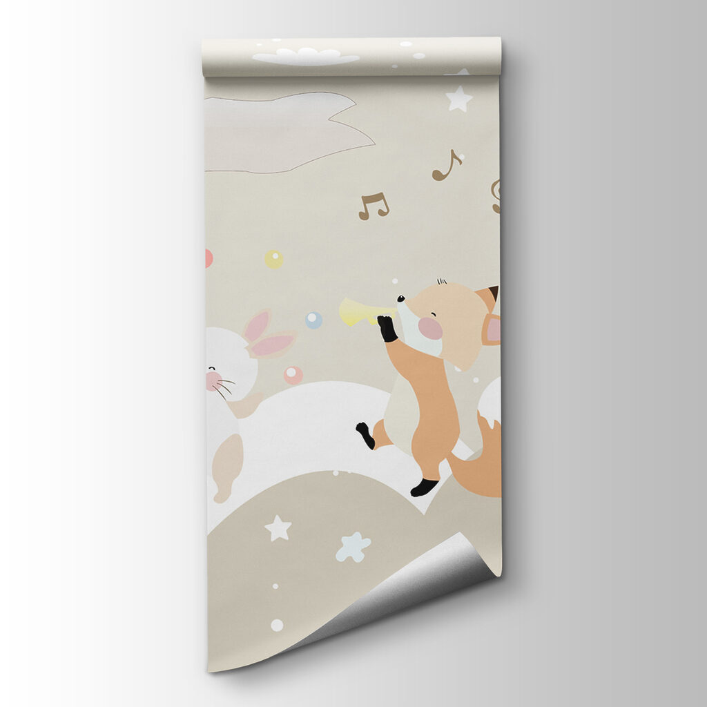 Musical animals on clouds — product view