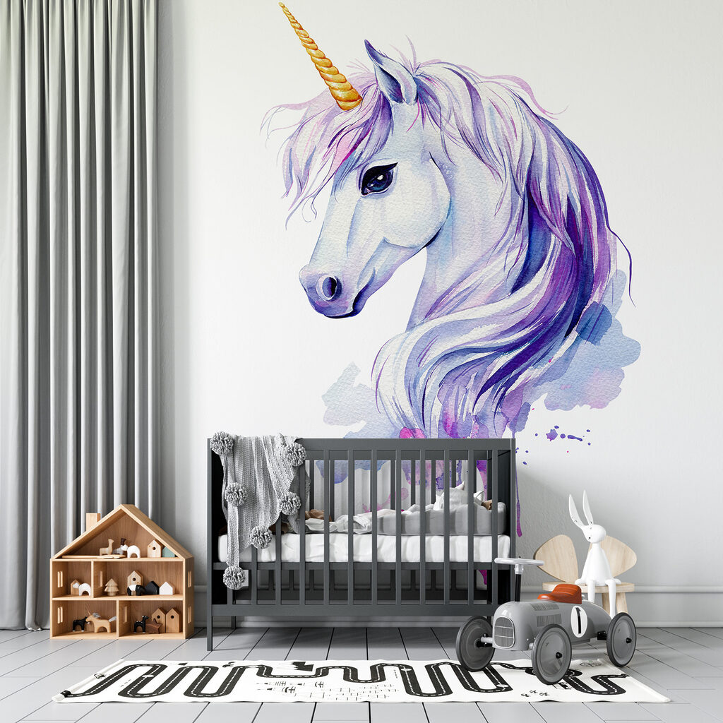 Unicorn in purple watercolour — interior 4