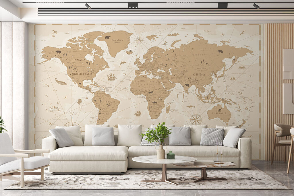 Compass rose world map — interior 1