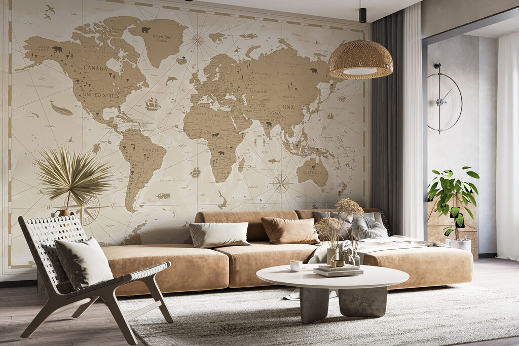 Compass rose world map — interior 2