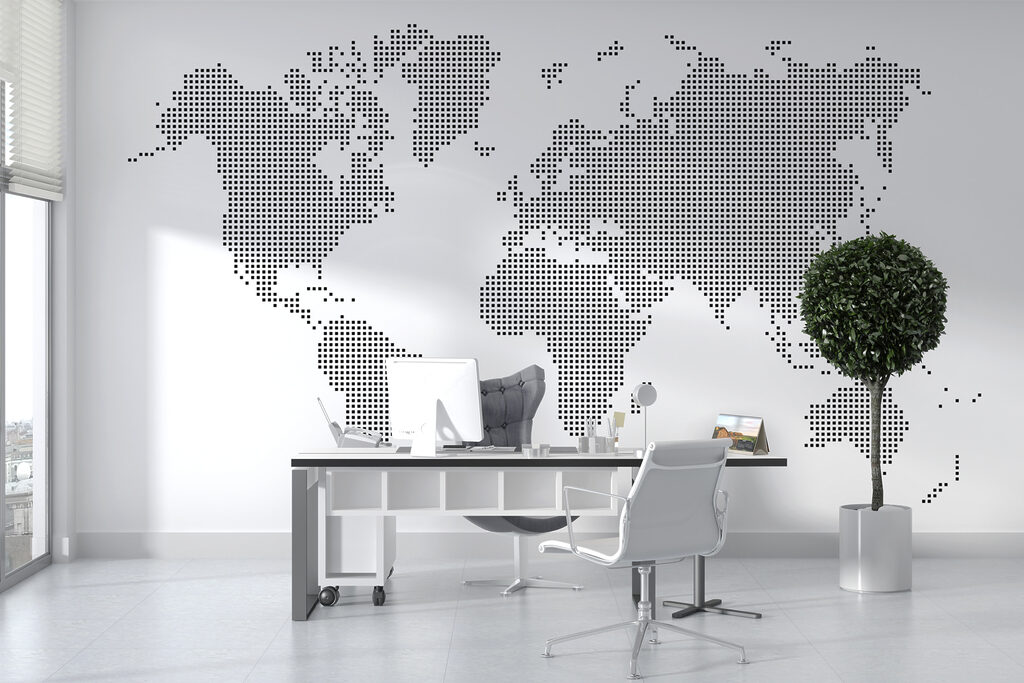 World in Dots in an interior