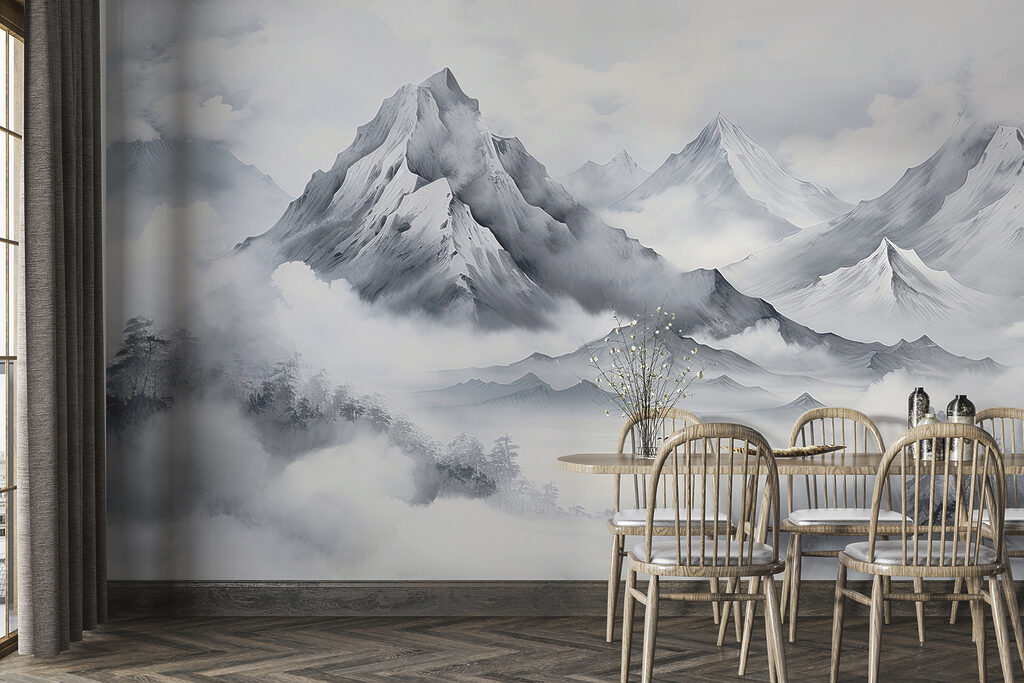 Mountains in grey mist — interior 2
