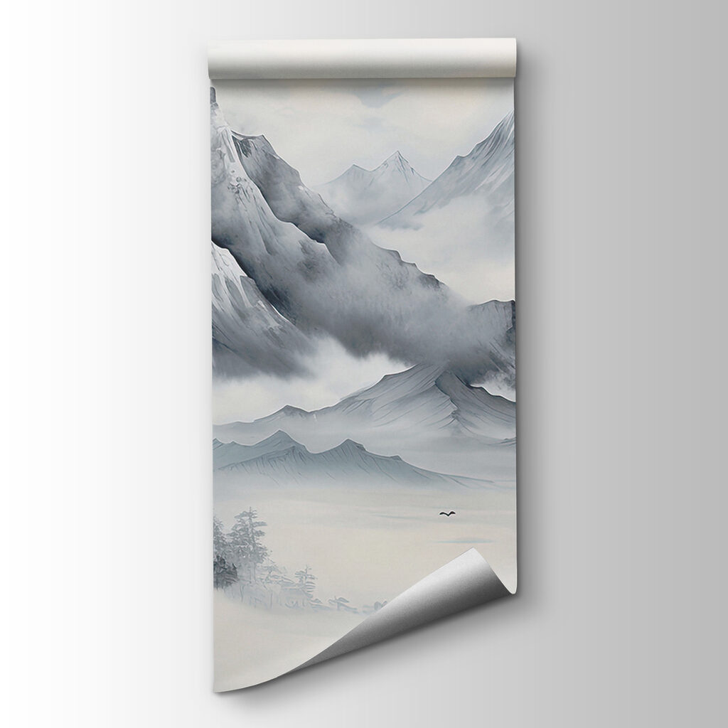 Mountains in grey mist — product view