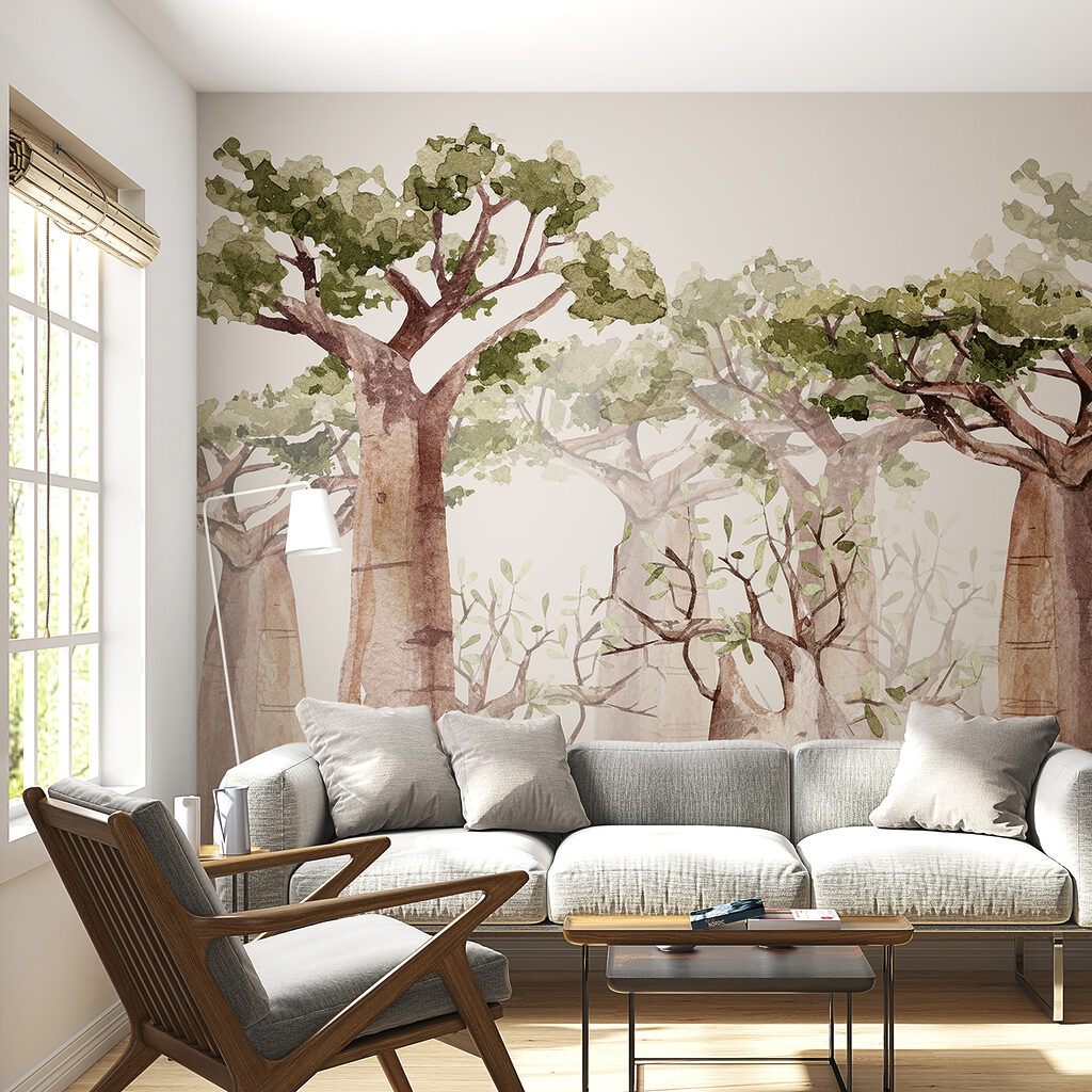 Baobabs in light watercolour — interior 1