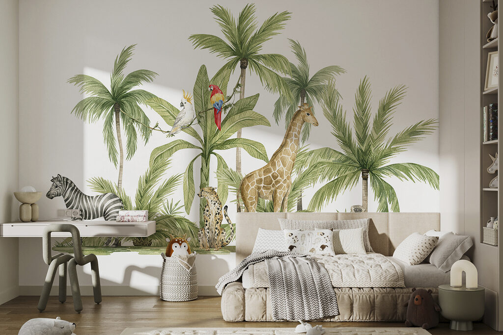 Animals among palms — interior 1