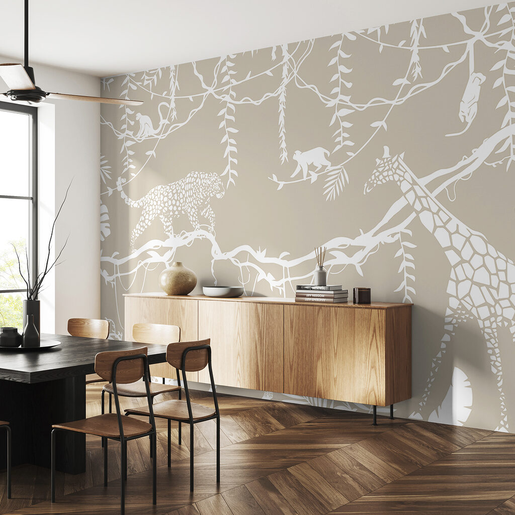 Animals in white outline — interior 3