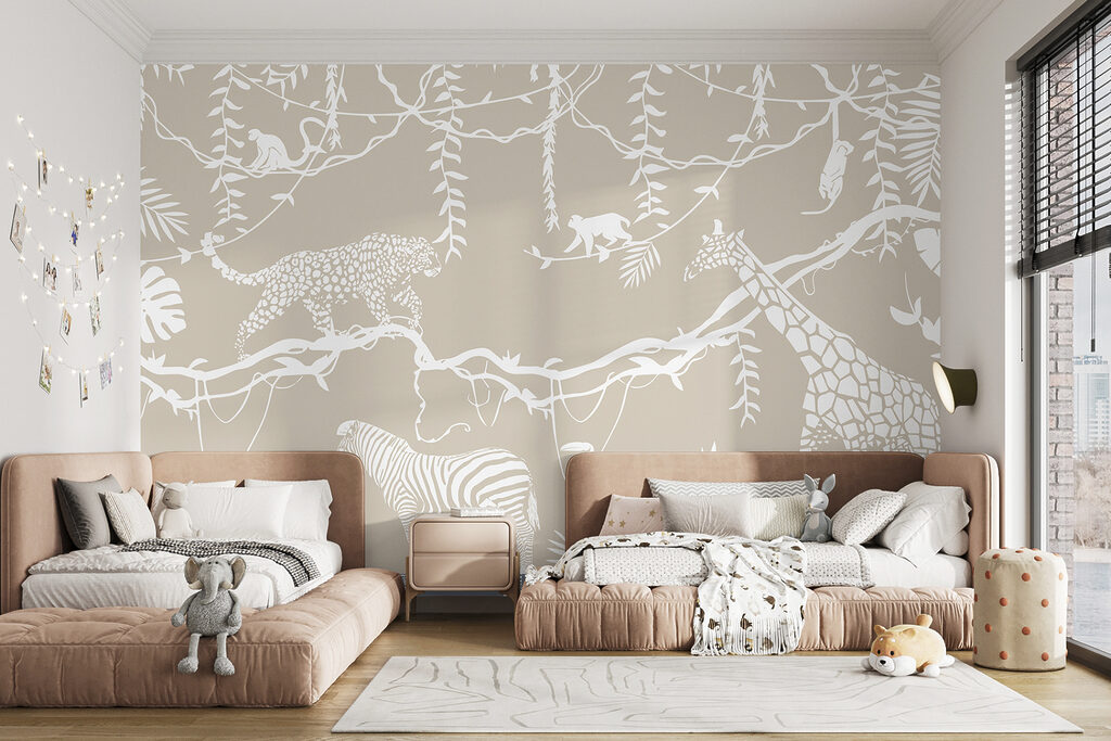 Animals in white outline — interior 4