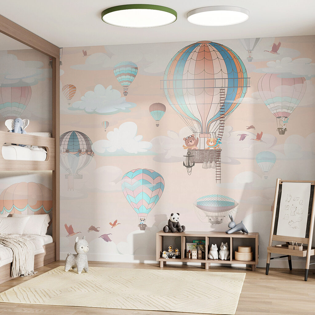 Pastel balloons among clouds — interior 1