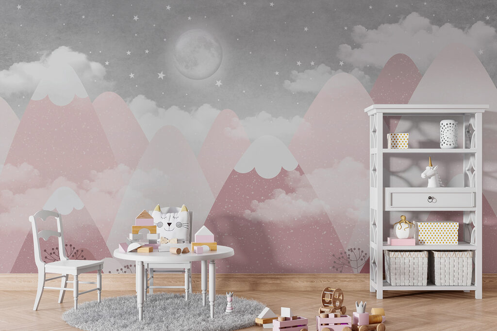 Snowy peaks by moonlight — interior 1