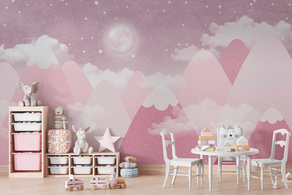 Moon Above Little Mountains in an interior